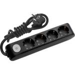 Panasonic РАЗКЛОНИТЕЛ 4ГНЕЗДА 1.5М С КЛЮЧ ЧЕРЕН (8691136115564)