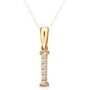 SAVICKI Висулка с буква i savicki: жълто злато, цирконии