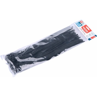 EXTOL 8856261 8856261 - Pásky sťahovacie čierne, 7,2x400mm, 100ks, 22kg, viacnásobné použitie