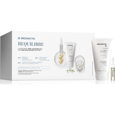 Medavita Requilibre Medavita Requilibre Sebum-Balancing Shampoo šampon pro mastnou vlasovou pokožku 250 ml + Medavita Requilibre Sebum-Balancing Ampulles ampule 12 x 6 ml dárková sada