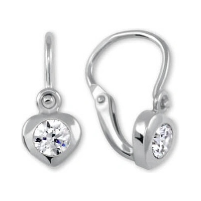 Soliter Zlaté detské náušnice Srdiečka s čírym kryštálom 236 001 00675 07