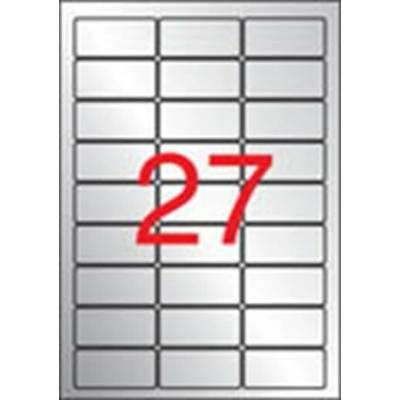 Etikety, 63,5x29,6 mm, polyester, odolné voči poveternostným podmienkam, zaoblené rohy, APLI, striebor, 540 etikiet/bal