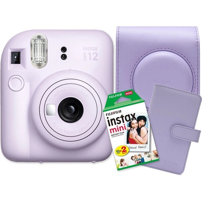 Fujifilm INSTAX Mini 12, fialový + Colorfilm 20ks & album & pouzdro