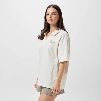 Image 1 of Jack Wills Блуза с яка Jack Wills Women's JW Slouchy Short-Sleeve Polo Shirt - Vintage White