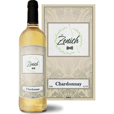 Sablio Ženích Motýlek Chardonnay biele suché víno 12 % 0,75 l (čistá fľaša)