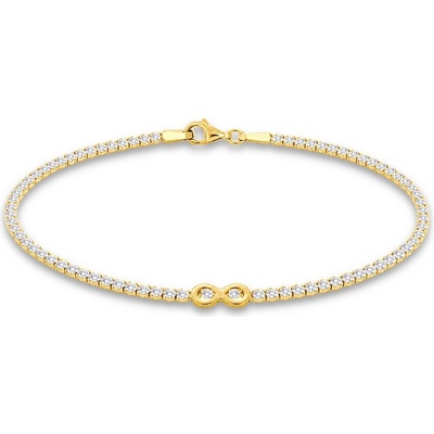 MINET Elegantní zlatý náramek nekonečno se zirkonem JMG0267WGB19