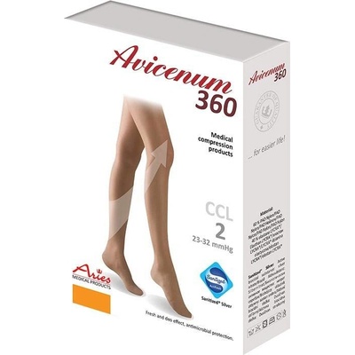 Avicenum 360 Stehenné pančuchy Micro Sanitized otvorená špica lem 1 pár telové