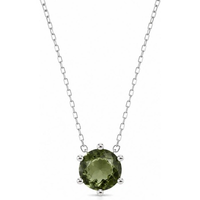 Vltavín Moldavite Stříbrný náhrdelník s vltavínem P34 0068