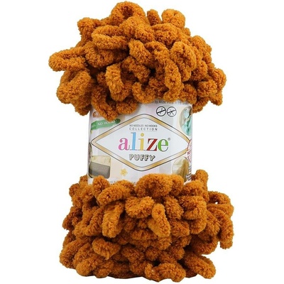 Alize příze Puffy 775 tmavě hořčicová