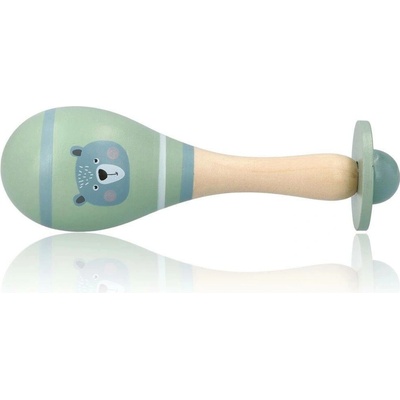 Adam Toys Dřevěné chrastítko rumba koule medvěd šedá