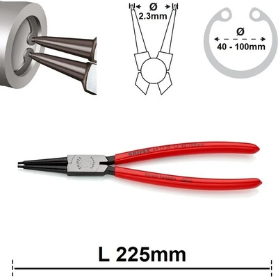 KNIPEX Зегер клещи прави - 225мм ; knipex 4411j3