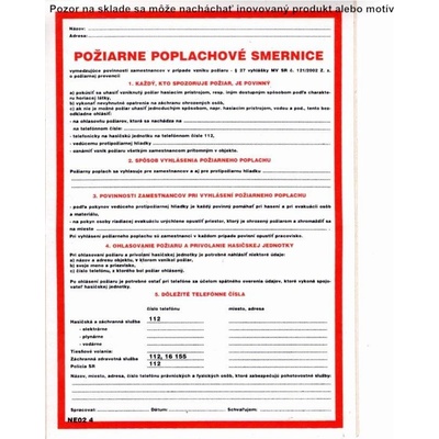 Piktogram Požiarne poplachové smernice A5