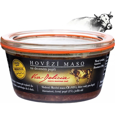 Via Delicia Hovězí maso na drceném pepři 210 g – Zboží Dáma