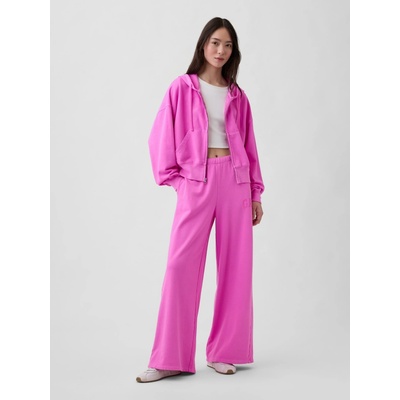GAP Tepláky s logom wide-leg Ružová