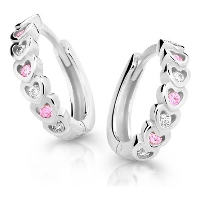 Zodiax zlaté malé kroužky v bílém zlatě 2340 červená rubín bílá