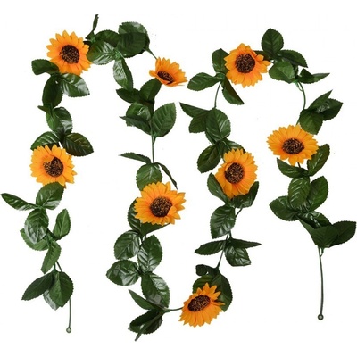 Dekorace umělá girlanda slunečnice Sunflowers - 200*14*5 cm - Clayre & Eef