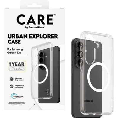 Panzer Гръб CARE by PanzerGlass за Samsung Galaxy S26, Urban Explorer Case w. White Qi - Прозрачен