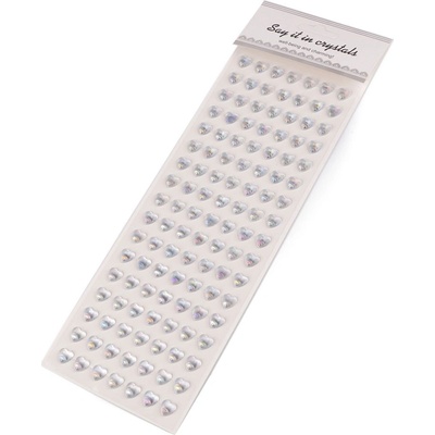 Prima-obchod Samolepicí srdce na lepicím proužku multicolor Ø10 mm, barva 1 crystal