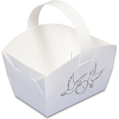 Hit office Svatební košíček na koláčky hrdličky a srdíčko 50 ks - Svatební košíčky na koláčky, výslužky – Zboží Dáma