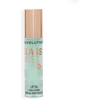 Revolution Glass Kiss trblietavý olej na pery Pixiedust Green 5,5 ml