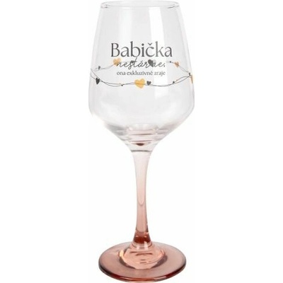 ALBI Sklenice na víno Babička nestárne 330 ml