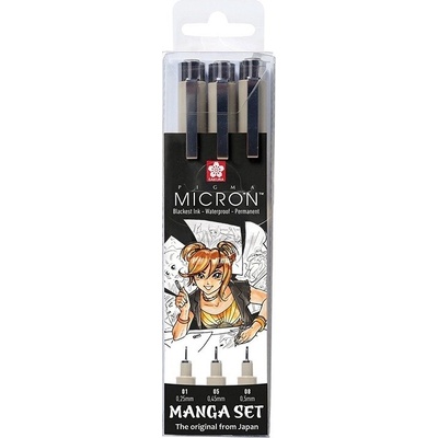 Technické linery SAKURA Pigma Micron, 3 ks MANGA