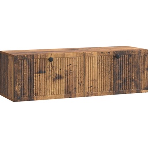vidaXL Стенно монтиран ТВ шкаф 98 x 31 x 30 cm Старо дърво (898053)