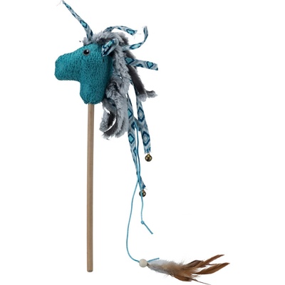Plyšový kůň na tyčce, plyš/látka 37 cm