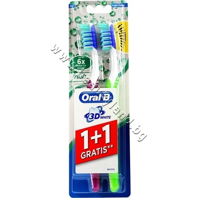 Oral-B Четка за зъби Oral-B 3D White Fresh - Medium, p/n OB-0102316 - Четка за зъби 1+1 подарък (OB-0102316)