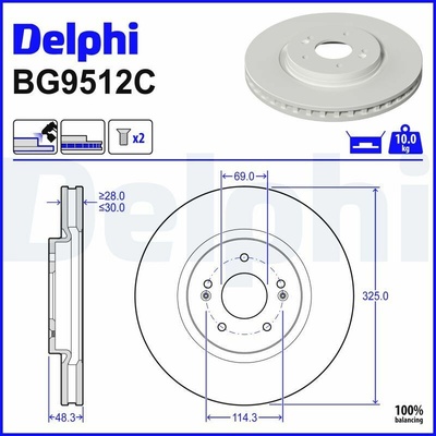 Brzdový kotúč DELPHI BG9512C BG9512C