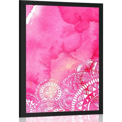 Plakát Mandala růžový akvarel - 20x30 black