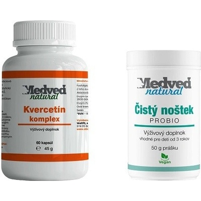 Medveď natural Čistý noštek PROBIO 50 g a Kvercetín Quercetin komplex 60 kapsúl