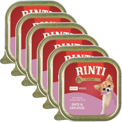RINTI Ваничка Rinti Gold Mini Adult патица и пиле 6 x 100 г