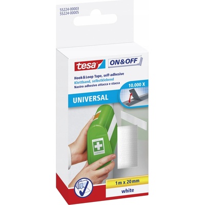 tesa® On & Off suché zipy Samolepicí pás pro univerzání použití Barva: bílá, Rozměr: 2,5 m : 20 mm