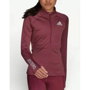 Adidas Adizero 1/2 Zip Top Burgundy