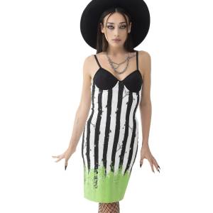 KILLSTAR дамска рокля KILLSTAR - Beetlejuice - Distressed Stripe - KSRA012108
