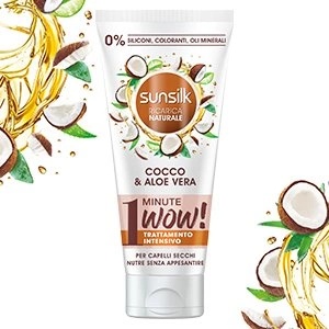 Sunsilk Едноминутна маска за суха коса с кокос и алое вера Sunsilk без силикони и оцветители 180мл (3451)