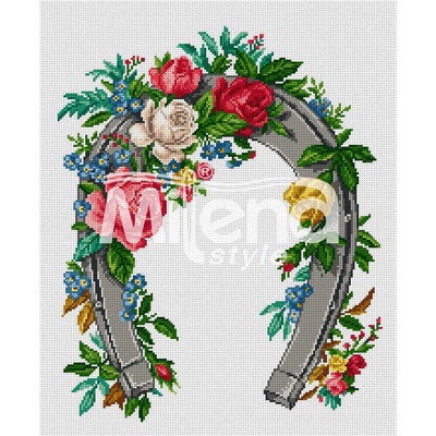 Milena Style Подкова на щастието - гоблен със схема конци dmc 1: 1