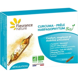 Fleurance Nature Био куркума, дяволски нокът и хвощ - 10 ампули