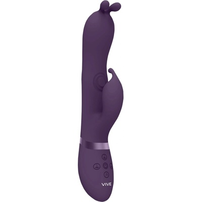 Vive Gada Vibrating Bunny Ear G-Spot Rabbit with Pulse Wave Shaft Purple
