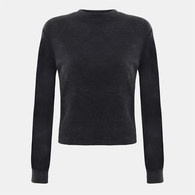 I Saw It First Фланелка с дълъг ръкав I Saw It First Washed Rib Long Sleeve Top - Grey