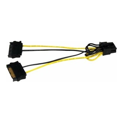 StarTech SATA 15-pin - PCIe 8-pin, 0,15 m, žlutá SATPCIEX8ADP
