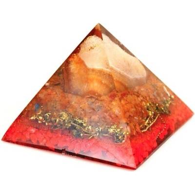 Orgonitová pyramida 8 cm, oranžová - Karneol