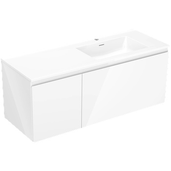 Mexen Orio шкаф за баня 120 см с мивка Otis дясна, 1S, 1D, бял гланц - 91A13-12047-3-BBFF00-W18P00 (91A13-12047-3-BBFF00-W18P00)