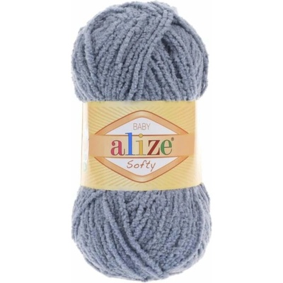 Plyšová příze Alize Softy - šedá 119