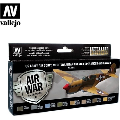 Vallejo Air Sada akrylových barev pro Airbrush Model Air US ArmyCorps Set 71183 Mediterranean Theat