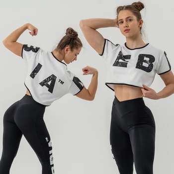 NEBBIA Dámske tričko Oversized Crop Top Game On White