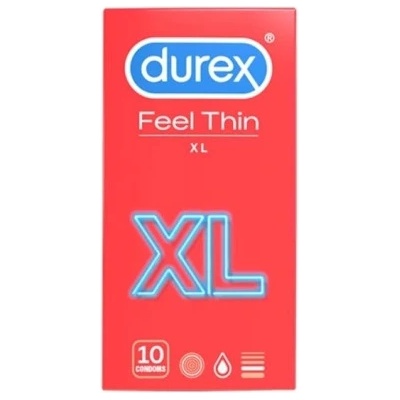Durex 10 бр. Тънки, широки презервативи Durex Feel Thin XL