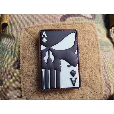 JACKETS TO GO Nášivka PUNISHER ACE OF SPADES velcro GLOW IN THE DARK