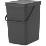 Brabantia Кош за разделно събиране на боклук Brabantia Sort&Go 1003237, 25 л, Дръжка, Възможност за стенен монтаж, Тъмносив (1003237)